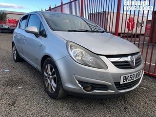 Location: Edinburgh - 2009 VAUXHALL CORSA SXI A/C 5 Door Hatchback REG: BK59NSF, Keys: No, MOT Expiry date: 27/10/2022, 1229 Petrol, 5 Speed Manual Petrol, Former Keepers: 6