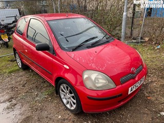 Location: North Woolwich - 2002 TOYOTA YARIS SR 3 Door Hatchback REG: AF52DFX, Keys: Yes, MOT Expiry date: 27/12/2024, 1299 Petrol, 5 Speed Manual Petrol, Former Keepers: 7