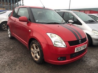 Location: Edinburgh - 2007 SUZUKI SWIFT VVTS GLX 3 Door Hatchback REG: SC57FKG, Keys: No, MOT Expiry date: 03/08/2024, 1490 Petrol, 5 Speed Manual Petrol, Former Keepers: 8