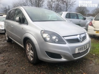 Location: Mitcham - 2011 VAUXHALL ZAFIRA EXCLUSIV MPV REG: HV11BJX, Keys: No, MOT Expiry date: 20/08/2025, 1796 Petrol, 5 Speed Manual Petrol, Former Keepers: 9