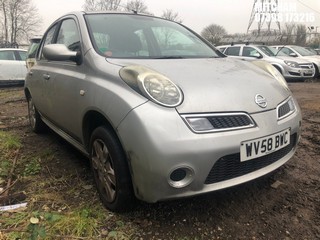 Location: Mitcham - 2008 NISSAN MICRA ACENTA 5 Door Hatchback REG: WV58BWC, Keys: No, MOT Expiry date: 25/02/2025, 1240 Petrol, 5 Speed Manual Petrol, Former Keepers: 10