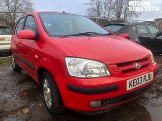 Location: Mitcham - 2003 HYUNDAI GETZ CDX AUTO 5 Door Hatchback REG: KE03RJU, Keys: No, MOT Expiry date: 12/05/2025, 1599 Petrol, 4 Speed Auto Petrol, Former Keepers: 10