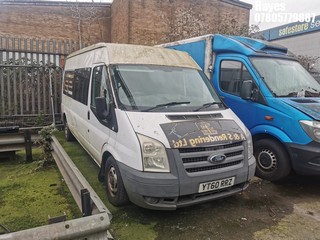 NOTE: ATF Registered Buyers ONLY - Location:  Hayes - 2010 FORD TRANSIT 115 T300L FWD Van With Side Windows REG: YT60RRZ, Keys: No,  2198 Diesel, 6 Speed Manual Diesel, Former Keepers: 3