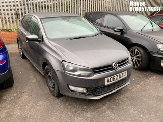 Location: HAYES / HEATHROW - 2012 VOLKSWAGEN POLO MATCH S-A 	 5 DOOR HATCHBACK REG: AO62UZU, 1390cc PETROL, 7 SPEED S-AUTO PETROL, Former Keepers: 3, Keys: No, MOT: Expiry date17/11/2025