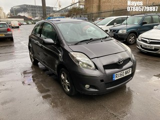 Location:  Hayes - 2010 TOYOTA YARIS TR VVT-I 3 Door Hatchback REG: RK60WKF, Keys: No, MOT Expiry date: 17/07/2025, 998 Petrol, 5 Speed Manual Petrol, Former Keepers: 4