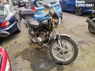 Location:  Hayes - 2017 HUONIAO HN 125-8 Motorcycle REG: KX66FSJ, Keys: No, MOT Expiry date: , 124 Petrol, MANUAL, Former Keepers: 3