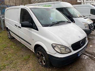Location: North Woolwich - 2010 MERCEDES VITO 109 CDI COMPACT Panel Van REG: YC60GXG, Keys: No, MOT Expiry date: 21/03/2025, 2148 Diesel, 6 Speed Manual Diesel, Former Keepers: 9