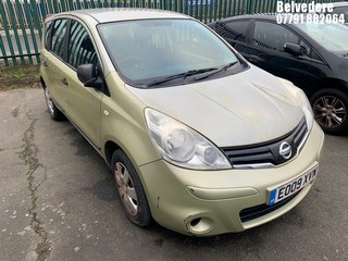 Location: BELVEDERE - 2009 NISSAN NOTE VISIA AUTO MPV REG: EO09XVN, 1598cc PETROL, 4 SPEED AUTO PETROL, Former Keepers: 5, Keys: No, MOT: Expiry date20.10.2025