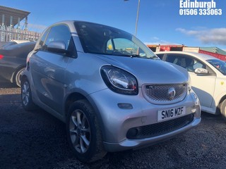Location: Edinburgh - 2016 SMART FORTWO PASSION AUTO Coupe REG: SN16MZF, Keys: No, MOT Expiry date: 01/12/2023, 999 Petrol, 6 Speed Auto Petrol, Former Keepers: 1