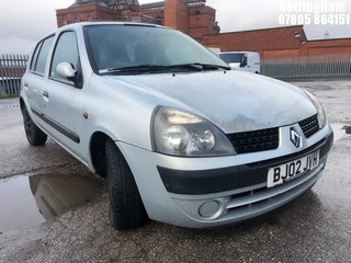Location: Nottingham - 2002 RENAULT CLIO EXPRESSION+ 16V 5 Door Hatchback REG: BJ02JVH, Keys: No, MOT Expiry date: 22/08/2024, 1149 Petrol, 5 Speed Manual Petrol, Former Keepers: 12