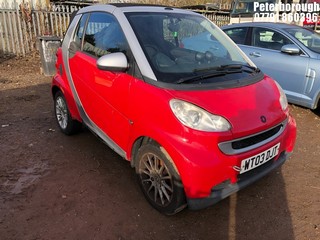 Location: Peterborough - 2010 SMART FORTWO PASSION CDI 54 A Convertible REG: WT03DJT, Keys: No, MOT Expiry date: 25/03/2025, 799 Diesel, 5 Speed Auto Diesel, Former Keepers: 7