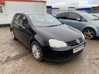 Location: Leeds - 2007 VOLKSWAGEN GOLF MATCH TDI 105 5 Door Hatchback REG: PF07RYN, Keys: No, MOT Expiry date: 11-11-2025, 1896 Diesel, 5 Speed Manual Diesel, Former Keepers: 5
