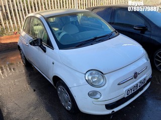Location:  Hayes - 2009 FIAT 500 POP 3 Door Hatchback REG: OY09ZHD, Keys: No, MOT Expiry date: 13/02/2024, 1242 Petrol, 5 Speed Manual Petrol, Former Keepers: 8