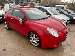 Location: North Woolwich - 2009 ALFA ROMEO MITO VELOCE T 3 Door Hatchback REG: NU09FPX, Keys: No, MOT Expiry date: 11/10/2024, 1368 Petrol, 6 Speed Manual Petrol, Former Keepers: 5