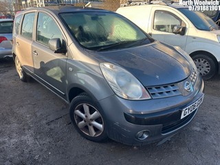 Location: North Woolwich - 2006 NISSAN NOTE SE MPV REG: GY06GDK, Keys: No, MOT Expiry date: 12/11/2024, 1386 Petrol, 5 Speed Manual Petrol, Former Keepers: 8