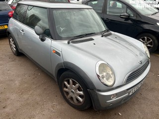 Location: North Woolwich - 2002 MINI MINI ONE 3 Door Hatchback REG: LL02NJU, Keys: No, MOT Expiry date: 21/03/2025, 1598 Petrol, 5 Speed Manual Petrol, Former Keepers: 5