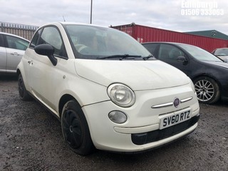 Location: Edinburgh - 2010 FIAT 500 POP 3 Door Hatchback REG: SV60RTZ, Keys: No, MOT Expiry date: 22/01/2024, 1242 Petrol, 5 Speed Manual Petrol, Former Keepers: 5