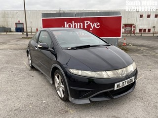Location: South Wales - 2007 HONDA CIVIC TYPE-S I-VTEC S-A 3 DOOR HATCHBACK REG: WL07KBU, 1799cc PETROL, 6 SPEED SEMI AUTO PETROL, Former Keepers: 4, Keys: Yes, MOT Expiry date: 06/11/2024