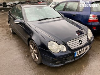 Location:  Hayes - 2007 MERCEDES C200 K SPORT EDITION AUTO Coupe REG: LD07XWL, Keys: No, MOT Expiry date: 23/06/2025, 1796 Petrol, 5 Speed Auto Petrol, Former Keepers: 6