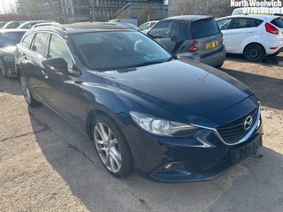Location: North Woolwich - 2013 MAZDA 6 SPORT NAV D AUTO Estate REG: DW13RLW, Keys: No, MOT Expiry date: 30/07/2025, 2191 Diesel, 6 Speed Auto Diesel, Former Keepers: 5