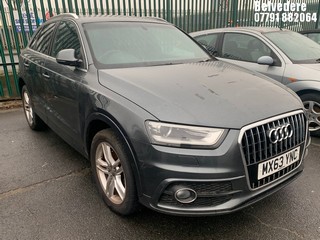 Location: Belvedere - 2013 AUDI Q3 S LINE TDI Estate REG: MX63YNC, Keys: No, MOT Expiry date: 03/05/2024, 1968 Diesel, 6 Speed Manual Diesel, Former Keepers: 3