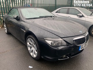 Location: Belvedere - 2005 BMW 630I AUTO Convertible REG: GL05LVS, Keys: No, MOT Expiry date: 20/01/2026, 2996 Petrol, 6 Speed Auto Petrol, Former Keepers: 5