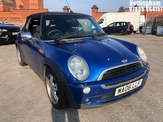 Location: Nottingham - 2006 MINI MINI ONE Convertible REG: MA06LLF, Keys: No, MOT Expiry date: 31/08/2024, 1598 Petrol, 5 Speed Manual Petrol, Former Keepers: 10