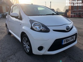 Location: Nottingham - 2014  TOYOTA  AYGO MOVE VVT-I 	 3 Door Hatchback 	 REG: FN14FPG, 998cc Petrol , 5 Speed Manual Petrol 	, Former Keepers: 1, Keys: Yes, MOT Expiry date: 03/10/2025