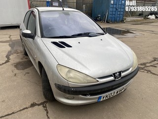 Location: Hull - 2003 PEUGEOT 206 GLX 5 Door Hatchback REG: YK03WVP, Keys: No, MOT Expiry date: 14/06/2025, 1360 Petrol, 5 Speed Manual Petrol, Former Keepers: 6