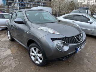 Location: North Woolwich - 2012 NISSAN JUKE ACENTA 5 Door Hatchback REG: KN12PKU, Keys: No, MOT Expiry date: 19/12/2023, 1598 Petrol, 5 Speed Manual Petrol, Former Keepers: 2