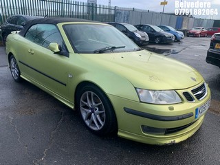 Location: BELVEDERE - 2005 SAAB 9-3 AERO 210 BHP S-A  CONVERTIBLE REG: KD55YGA, 2000cc PETROL, 5 SPEED SEMI AUTO PETROL, Former Keepers: 7, Keys: No, MOT: Expiry date21/04/2024