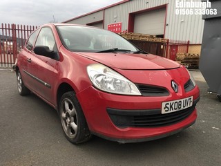 Location: Edinburgh - 2008 RENAULT CLIO FREEWAY 16V 75 3 Door Hatchback REG: SK08UVT, Keys: No, MOT Expiry date: 16/08/2024, 1149 Petrol, 5 Speed Manual Petrol, Former Keepers: 7
