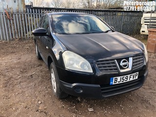 Location: Peterborough - 2009 NISSAN QASHQAI VISIA DCI 5 Door Hatchback REG: BJ59FVP, Keys: No, MOT Expiry date: 28/11/2025, 1461 Diesel, 6 Speed Manual Diesel, Former Keepers: 6