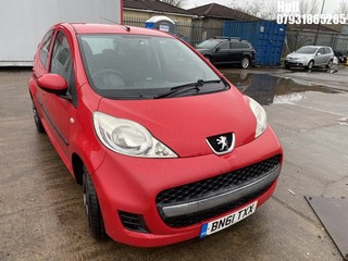Location: Hull - 2011 PEUGEOT 107 URBAN 5 Door Hatchback REG: BN61TXX, Keys: No, MOT Expiry date: 19/12/2024, 998 Petrol, 5 Speed Manual Petrol, Former Keepers: 4