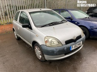 Location:  Hayes - 2002 TOYOTA YARIS GS 3 Door Hatchback REG: FJ02MXL, Keys: No, MOT Expiry date: 22/12/2024, 998 Petrol, 5 Speed Manual Petrol, Former Keepers: 7