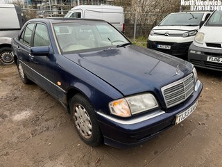 Location: North Woolwich - 1999 MERCEDES C240 ELEGANCE AUTO 4 Door Saloon REG: T133XAP, Keys: No, MOT Expiry date: 10/12/2024, 2397 Petrol, 5 Speed Auto Petrol, Former Keepers: 2