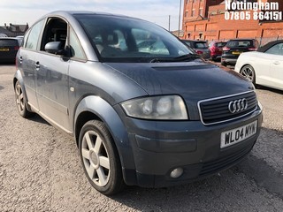 Location: Nottingham - 2004 AUDI A2 FSI SE 5 Door Hatchback REG: WL04MYN, Keys: No, MOT Expiry date: 06/02/2025, 1598 Petrol, 5 Speed Manual Petrol, Former Keepers: 6
