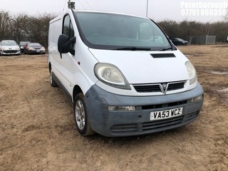 Location: Peterborough - 2004  VAUXHALL VIVARO 2900 DI SWB 	 Panel Van 	 REG: VA53WCZ, 1870cc Diesel 	, 5 Speed Manual Diesel 	, Former Keepers: 12, Keys: Yes, MOT Expiry date: 23/10/2024
