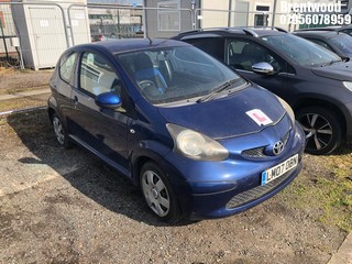 Location: Brentwood - 2007 TOYOTA AYGO BLUE VVT-I 3 Door Hatchback REG: LM07OBN, Keys: No, MOT Expiry date: 20/12/2023, 998 Petrol, 5 Speed Manual Petrol, Former Keepers: 5