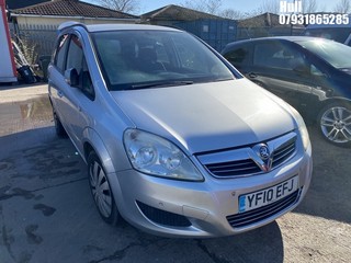 Location: Hull - 2010 VAUXHALL ZAFIRA EXCLUSIV CDTI EFLX MPV REG: YF10EFJ, Keys: No, MOT Expiry date: 05/11/2024, 1686 Diesel, 6 Speed Manual Diesel, Former Keepers: 6