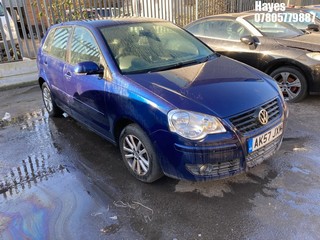 Location:  Hayes - 2007 VOLKSWAGEN POLO S 80 5 Door Hatchback REG: AK57JXM, Keys: No, MOT Expiry date: 07/01/2025, 1390 Petrol, 5 Speed Manual Petrol, Former Keepers: 5
