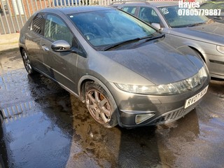 Location:  Hayes - 2007 HONDA CIVIC EX I-VTEC 5 Door Hatchback REG: RV07XUA, Keys: No, MOT Expiry date: 04/08/2024, 1799 Petrol, 6 Speed Manual Petrol, Former Keepers: 7