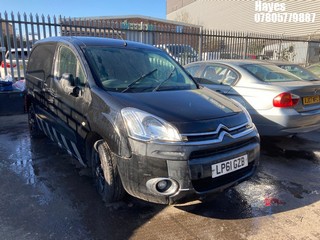 Location:  Hayes - 2012 CITROEN BERLINGO 625 ENTERPRISE H Panel Van REG: LP61GZB, Keys: No, MOT Expiry date: 03/12/2025, 1560 Diesel, 5 Speed Manual Diesel, Former Keepers: 7
