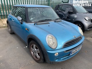 Location: BELVEDERE - 2005 MINI MINI ONE 3 DOOR HATCHBACK REG: RA05FOT, 1598cc PETROL, 5 SPEED MANUAL PETROL, Former Keepers: 11, Keys: No, MOT: Expiry date22/10/2025