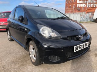 Location: Nottingham - 2010 TOYOTA AYGO BLACK VVT-I 3 Door Hatchback REG: BF60EAC, Keys: No, MOT Expiry date: 31/10/2023, 998 Petrol, 5 Speed Manual Petrol, Former Keepers: 7