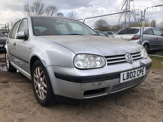 Location: Mitcham - 2002 VOLKSWAGEN GOLF S 5 Door Hatchback REG: LB02CPE, Keys: No, MOT Expiry date: 04/03/2022, 1390 Petrol, 5 Speed Manual Petrol, Former Keepers: 7