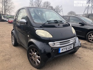Location: Mitcham - 2002 SMART CITY PASSION 50 AUTO Coupe REG: HY51GRZ, Keys: No, MOT Expiry date: 15/01/2025, 599 Petrol, 6 Speed Auto Petrol, Former Keepers: 4