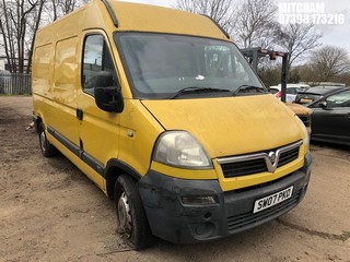 Location: Mitcham - 2007 VAUXHALL MOVANO 3500 CDTI MWB Panel Van REG: SW07PKO, Keys: No, MOT Expiry date: 16/11/2023, 2464 Diesel, 6 Speed Manual Diesel, Former Keepers: 2
