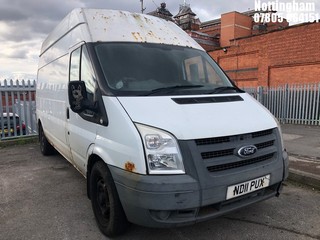 Location: Nottingham - 2011 FORD TRANSIT 100 T350L RWD Panel Van REG: ND11PUX, Keys: No, MOT Expiry date: 02/06/2025, 2402 Diesel, 5 Speed Manual Diesel, Former Keepers: 5