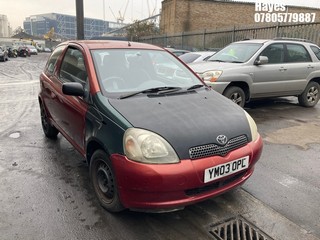 Location:  Hayes - 2003 TOYOTA YARIS VVTI COLOUR COLLECT 3 Door Hatchback REG: YM03OPL, Keys: No, MOT Expiry date: 03/02/2026, 998 Petrol, 5 Speed Manual Petrol, Former Keepers: 5